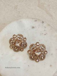 Golden Square Earring Tops - SOKORA JEWELSGolden Square Earring Topsstuds and tops