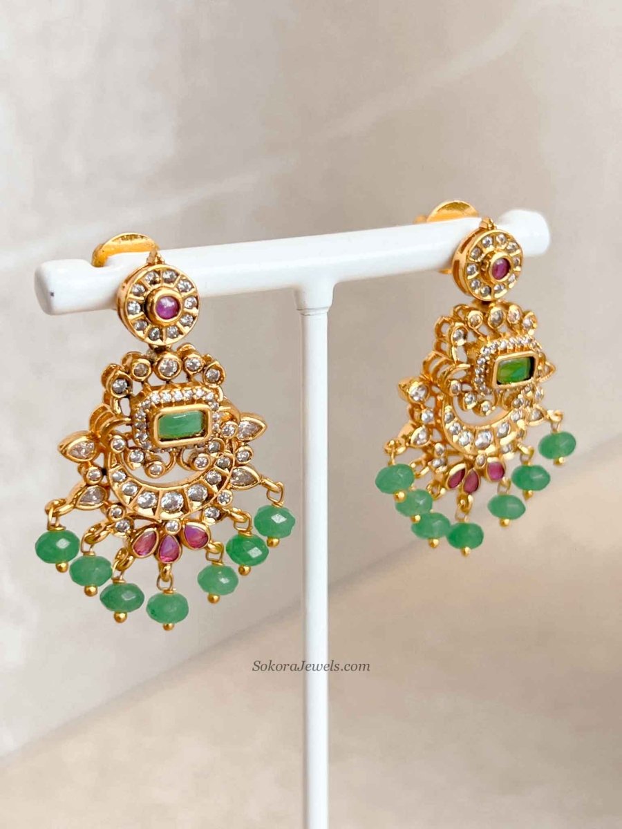 Green and Ruby Heritage Pendant Necklace Set - SOKORA JEWELSGreen and Ruby Heritage Pendant Necklace SetNECKLACE SETS
