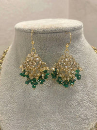 Green Antique Gold Haar & Earrings Set - SOKORA JEWELSGreen Antique Gold Haar & Earrings Set