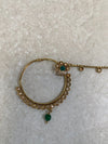 Green Antique Nose ring - Slide type - SOKORA JEWELSGreen Antique Nose ring - Slide type