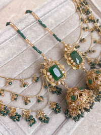 Green Bridal Set with Jhumar - SOKORA JEWELSGreen Bridal Set with Jhumarcustom