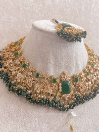 Green Bridal Set with Jhumar - SOKORA JEWELSGreen Bridal Set with Jhumarcustom