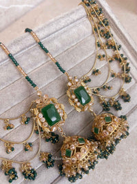 Green Bridal Set with Jhumar - SOKORA JEWELSGreen Bridal Set with Jhumarcustom