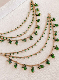 Green Earring Chains - SOKORA JEWELSGreen Earring ChainsEARRINGS