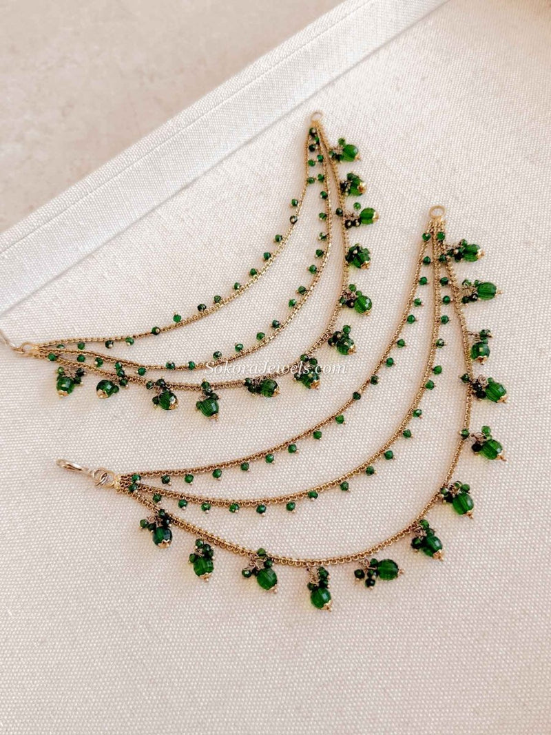 Green Earring Chains - SOKORA JEWELSGreen Earring ChainsEARRINGS