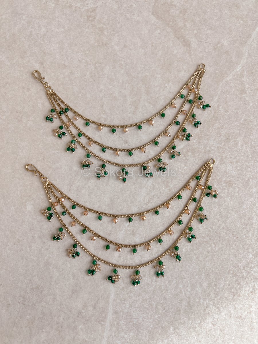 Green Earring chains - SOKORA JEWELSGreen Earring chainsEARRINGS