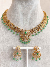 Green Heritage Pendant Necklace Set - SOKORA JEWELSGreen Heritage Pendant Necklace SetNECKLACE SETS
