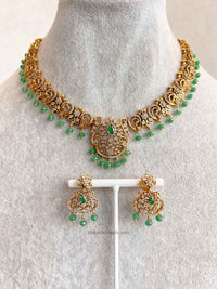 Green Heritage Pendant Necklace Set - SOKORA JEWELSGreen Heritage Pendant Necklace SetNECKLACE SETS