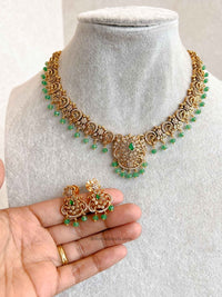Green Heritage Pendant Necklace Set - SOKORA JEWELSGreen Heritage Pendant Necklace SetNECKLACE SETS