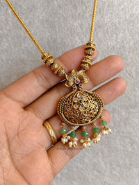 Green Heritage Simple Pendant Necklace Set - SOKORA JEWELSGreen Heritage Simple Pendant Necklace SetNECKLACE SETS