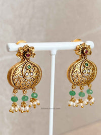 Green Heritage Simple Pendant Necklace Set - SOKORA JEWELSGreen Heritage Simple Pendant Necklace SetNECKLACE SETS