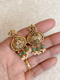 Green Heritage Simple Pendant Necklace Set - SOKORA JEWELSGreen Heritage Simple Pendant Necklace SetNECKLACE SETS