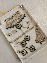Green Kundan Bridal set - SOKORA JEWELSGreen Kundan Bridal set