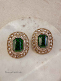 Green OverSized Studs - SOKORA JEWELSGreen OverSized Studsstuds and tops
