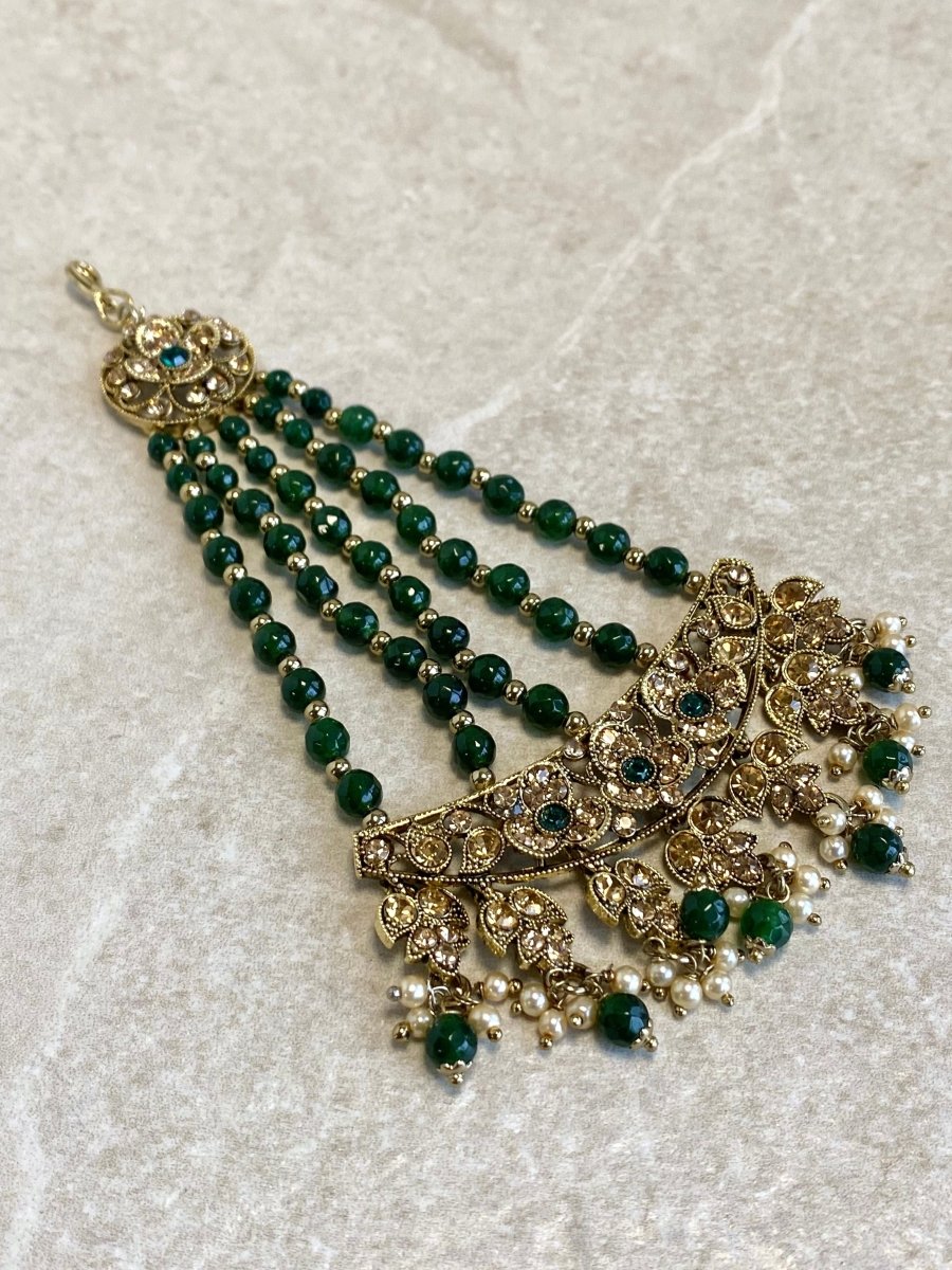 Green Yusra Jhumar - SOKORA JEWELSGreen Yusra Jhumar