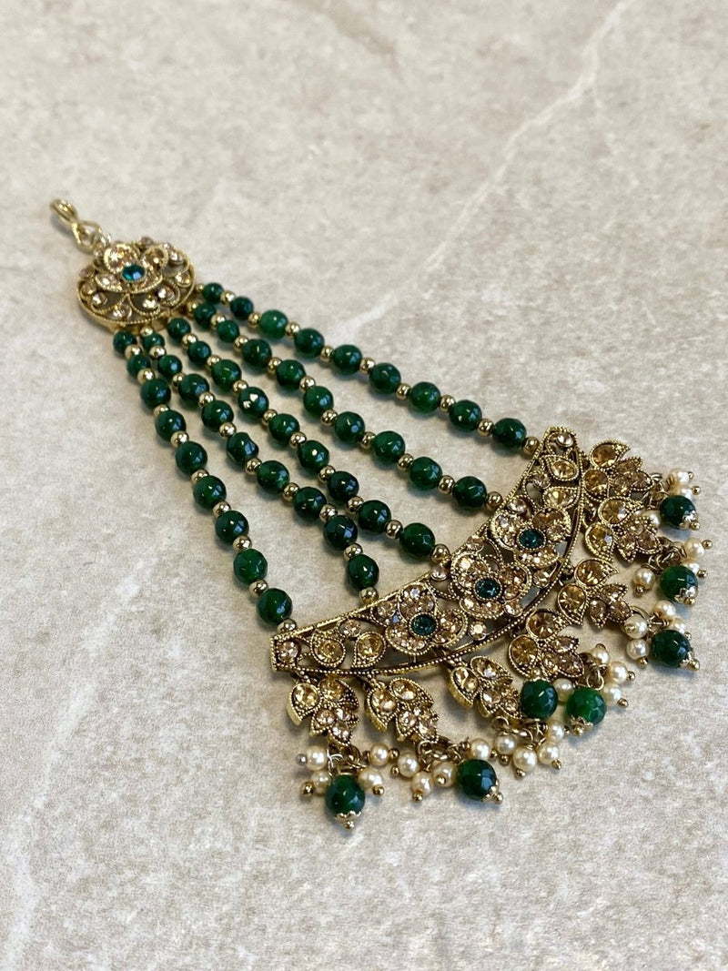 Green Yusra Jhumar - SOKORA JEWELSGreen Yusra Jhumar