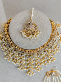 Gulnaaz Pearl Bridal Choker Set - SOKORA JEWELSGulnaaz Pearl Bridal Choker SetNECKLACE SETS