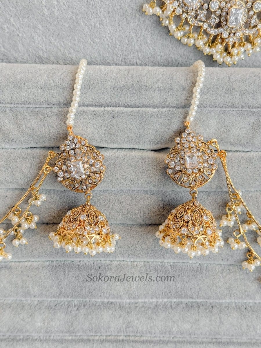 Gulnaaz Pearl Bridal Choker Set - SOKORA JEWELSGulnaaz Pearl Bridal Choker SetNECKLACE SETS