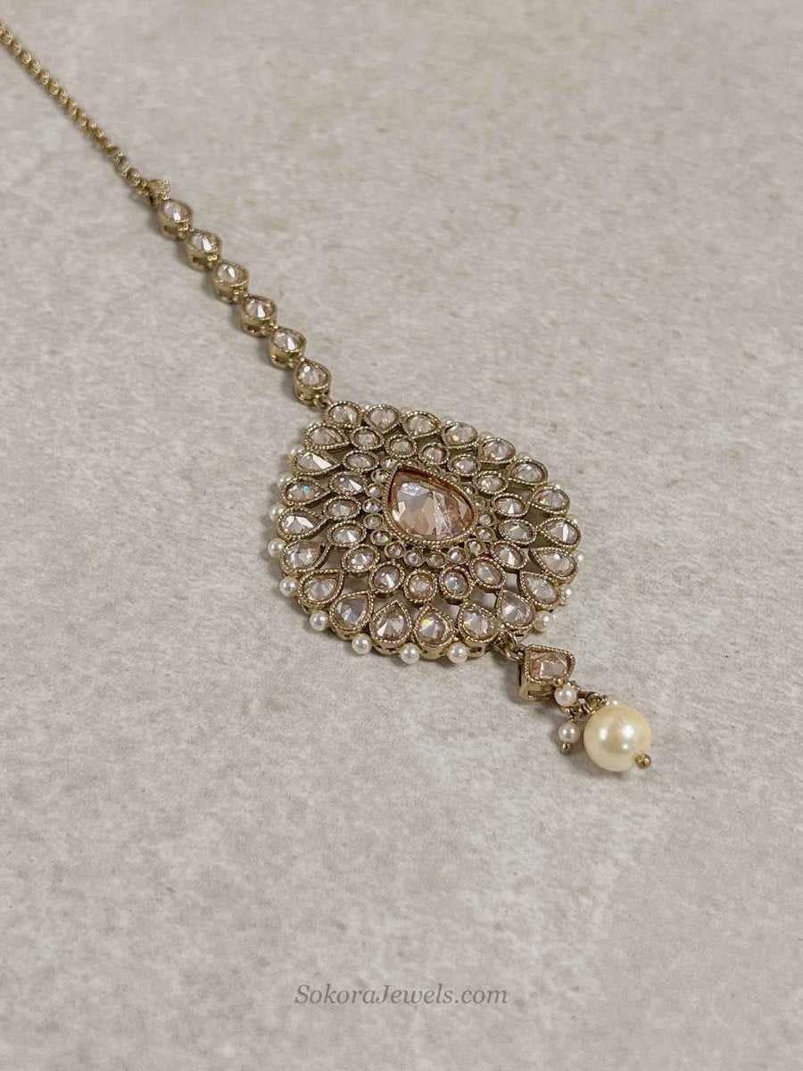 Gulnara Bridal Necklace set - Golden - SOKORA JEWELSGulnara Bridal Necklace set - Golden