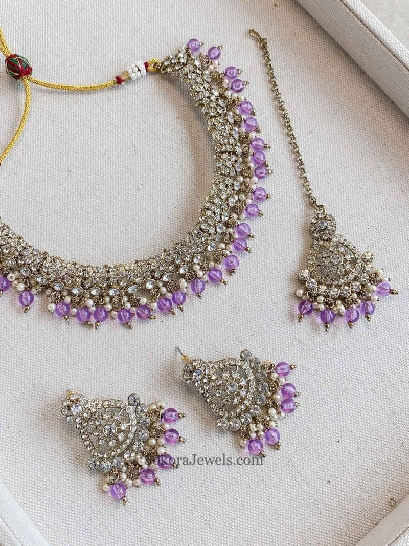 Hafsa Clear Necklace Set - SOKORA JEWELSHafsa Clear Necklace Set