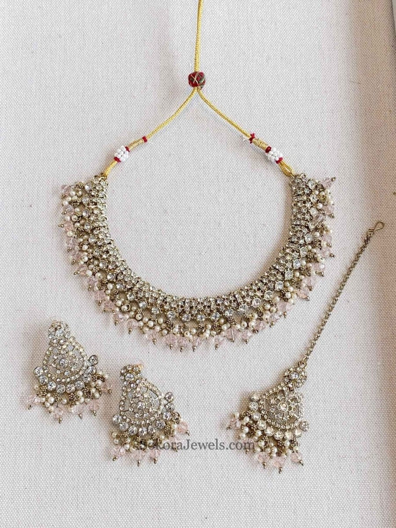 Hafsa Clear Necklace Set - SOKORA JEWELSHafsa Clear Necklace Set