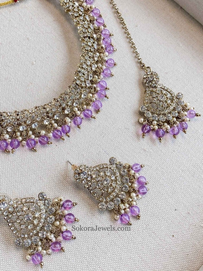 Hafsa Clear Necklace Set - SOKORA JEWELSHafsa Clear Necklace Set