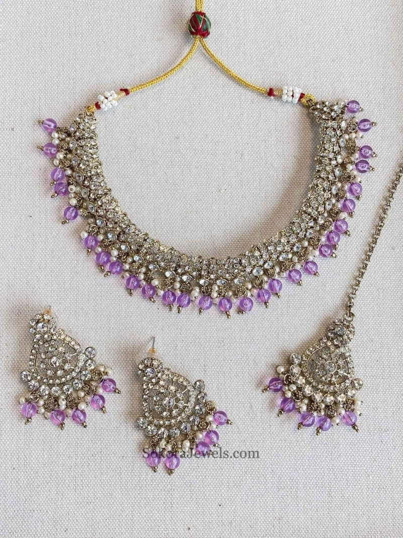 Hafsa Clear Necklace Set - SOKORA JEWELSHafsa Clear Necklace Set