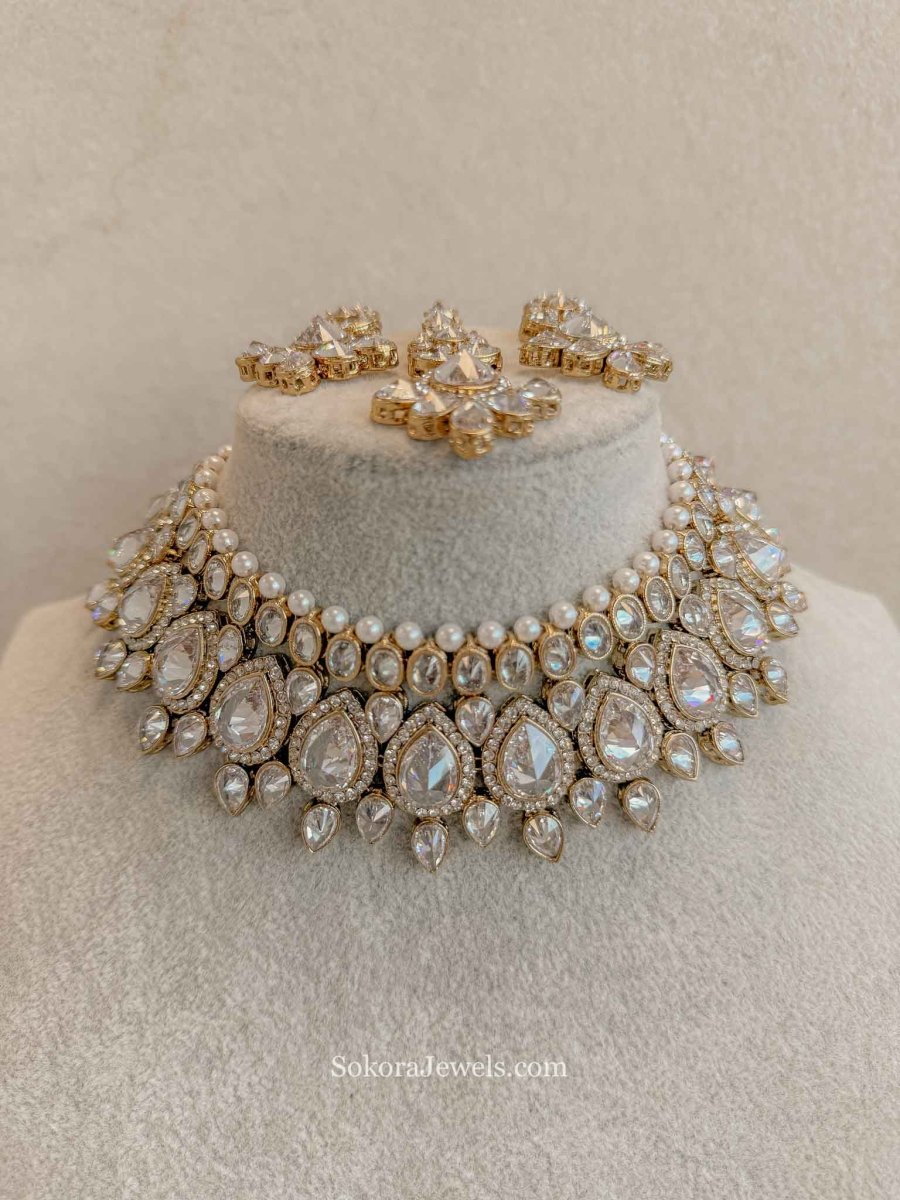 Hawwa Antique Gold Choker Set - SOKORA JEWELSHawwa Antique Gold Choker SetNECKLACE SETS