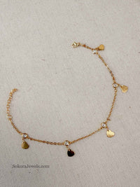 Heart Charm & Crystal Anklet - SOKORA JEWELSHeart Charm & Crystal Anklet