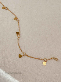 Heart Charm & Crystal Anklet - SOKORA JEWELSHeart Charm & Crystal Anklet