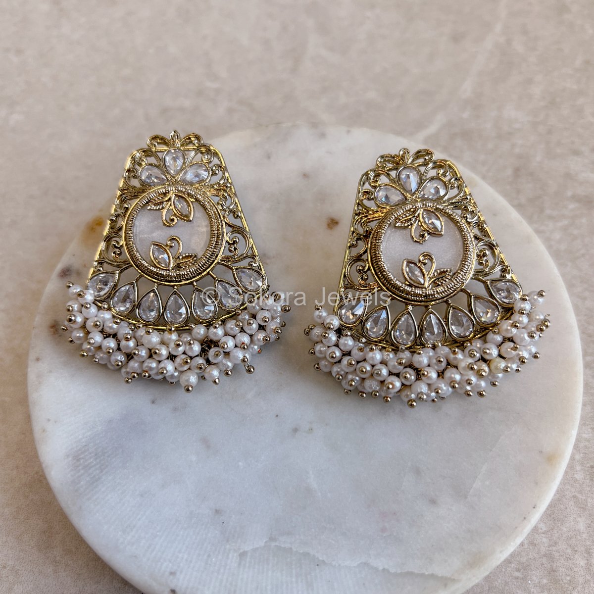 Heera Flat Earrings - SOKORA JEWELSHeera Flat Earrings