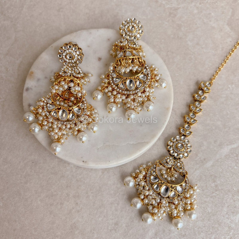 Jhumka Earrings Tikka Earring Set Online Heeramandi Earrings And