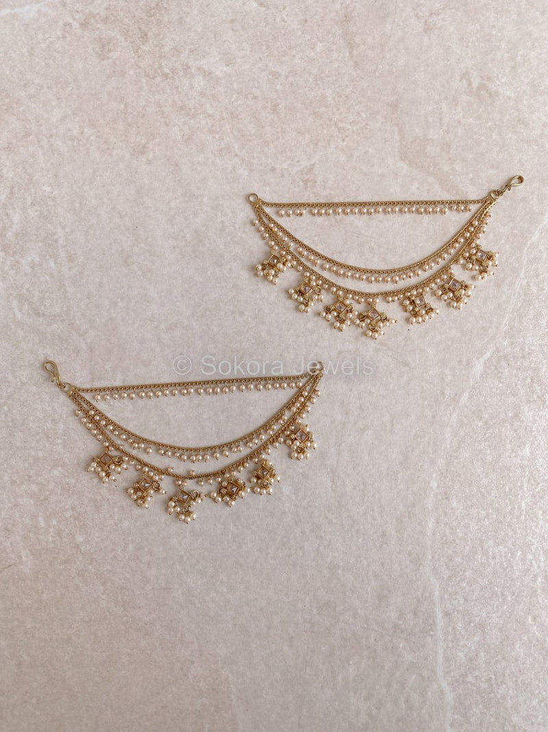 Heeramandi Golden Earring chains (Sahara) - SOKORA JEWELSHeeramandi Golden Earring chains (Sahara)EARRINGS