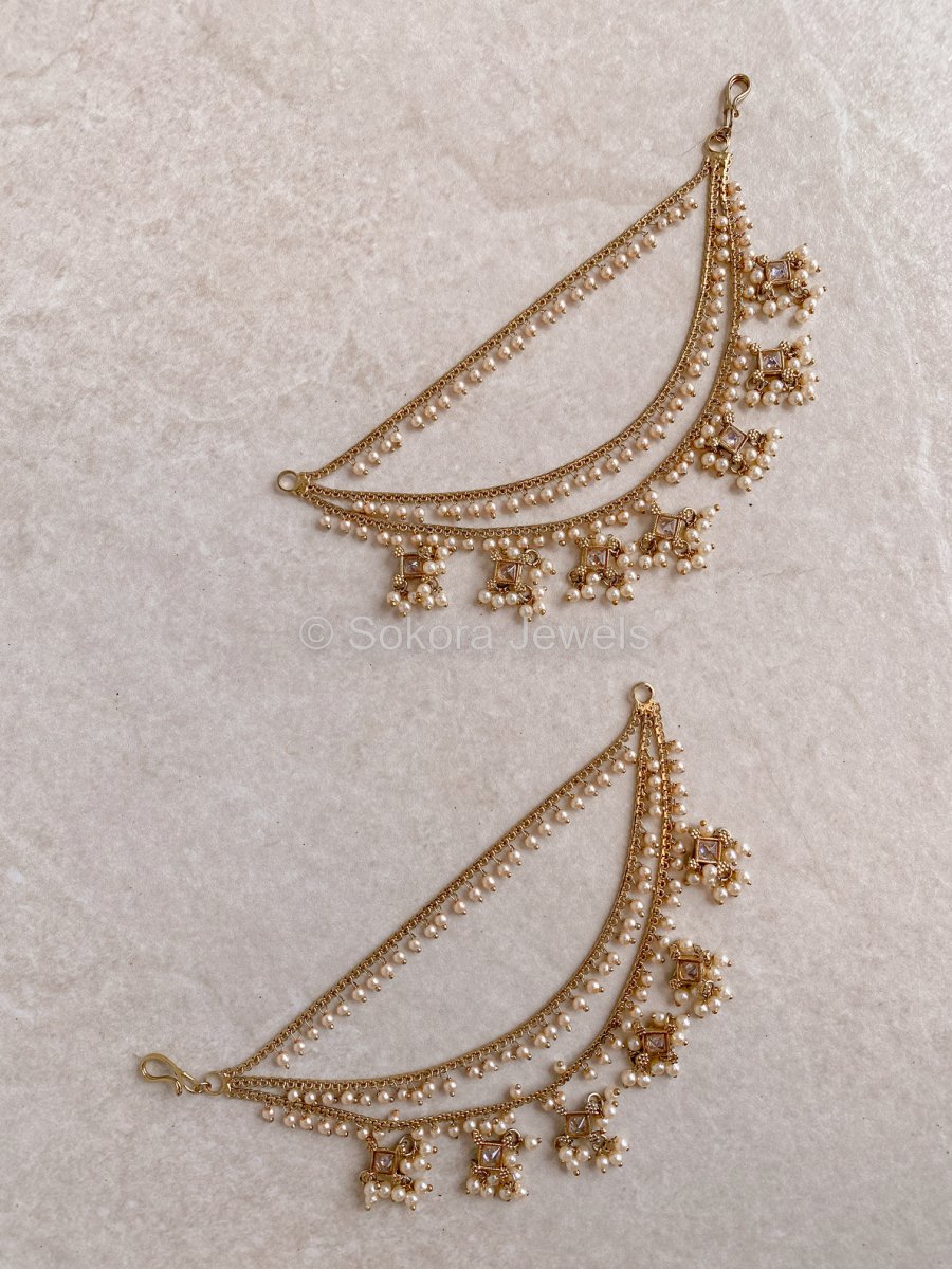 Heeramandi Golden Earring chains (Sahara) - SOKORA JEWELSHeeramandi Golden Earring chains (Sahara)EARRINGS