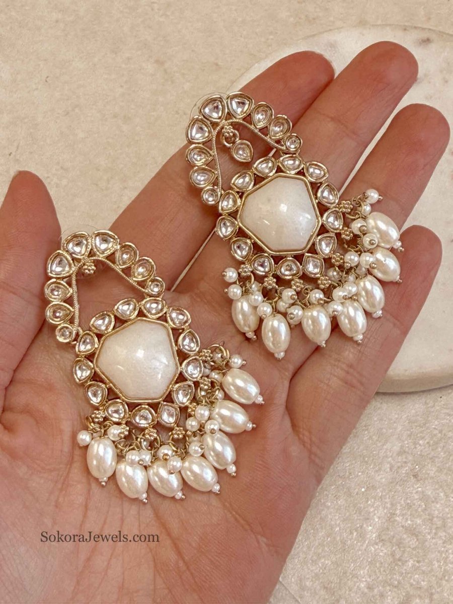 Heeramandi Pearl Drop Earrings - SOKORA JEWELSHeeramandi Pearl Drop Earrings