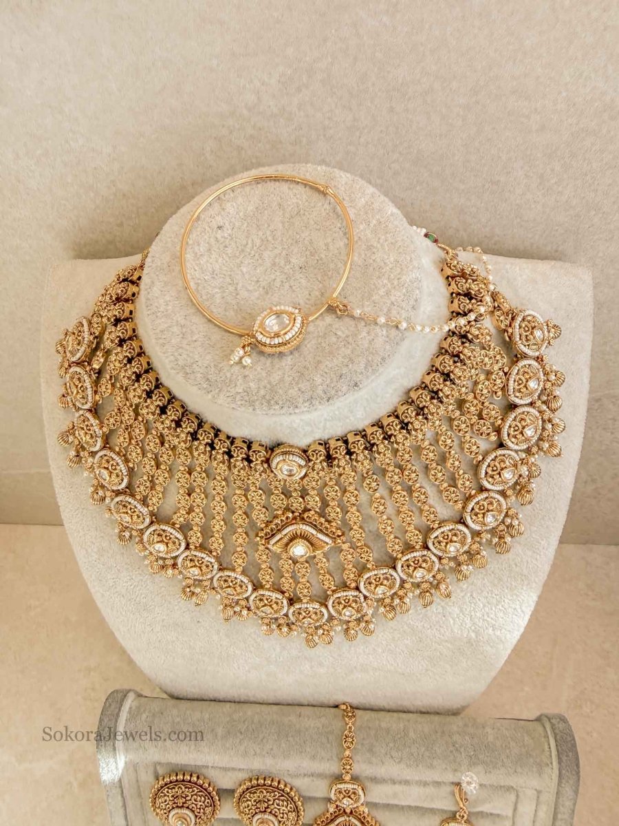 Heritage Full Kundan Bridal Set - SOKORA JEWELSHeritage Full Kundan Bridal Set
