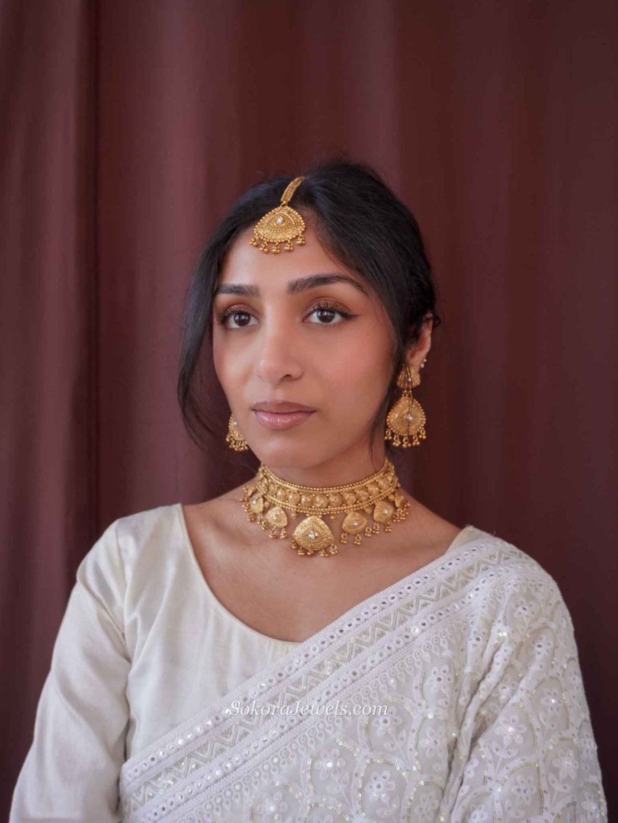 Heritage Gold High Choker Set - SOKORA JEWELSHeritage Gold High Choker SetNECKLACE SETS