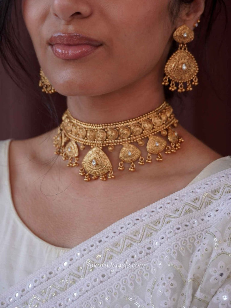 Heritage Gold High Choker Set - SOKORA JEWELSHeritage Gold High Choker SetNECKLACE SETS