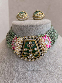 Heritage Meenakari Kundan Choker Set - SOKORA JEWELSHeritage Meenakari Kundan Choker Set