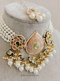 Heritage Meenakari Kundan Choker Set - SOKORA JEWELSHeritage Meenakari Kundan Choker Set