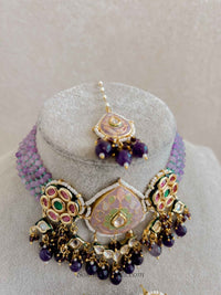 Heritage Meenakari Kundan Choker Set - SOKORA JEWELSHeritage Meenakari Kundan Choker Set