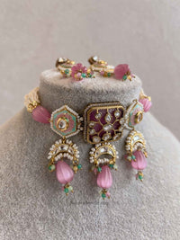 Heritage Meenakari Kundan Choker Set - SOKORA JEWELSHeritage Meenakari Kundan Choker Set