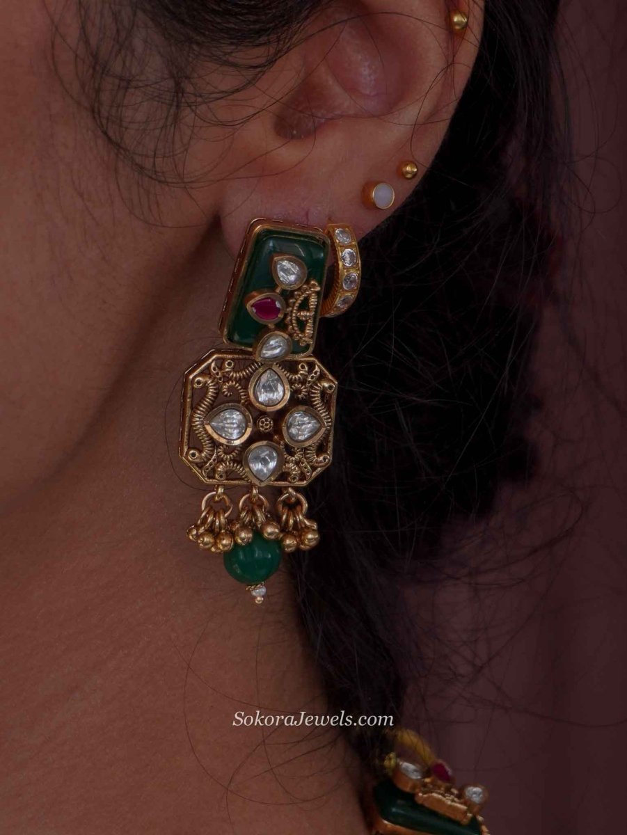 Heritage Necklace Set – Ruby, Emerald & Kundan - SOKORA JEWELSHeritage Necklace Set – Ruby, Emerald & Kundan
