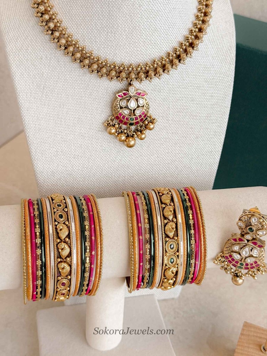 Heritage, Ruby & Emerald 4 Piece Jewelry Set Box - SOKORA JEWELSHeritage, Ruby & Emerald 4 Piece Jewelry Set Box