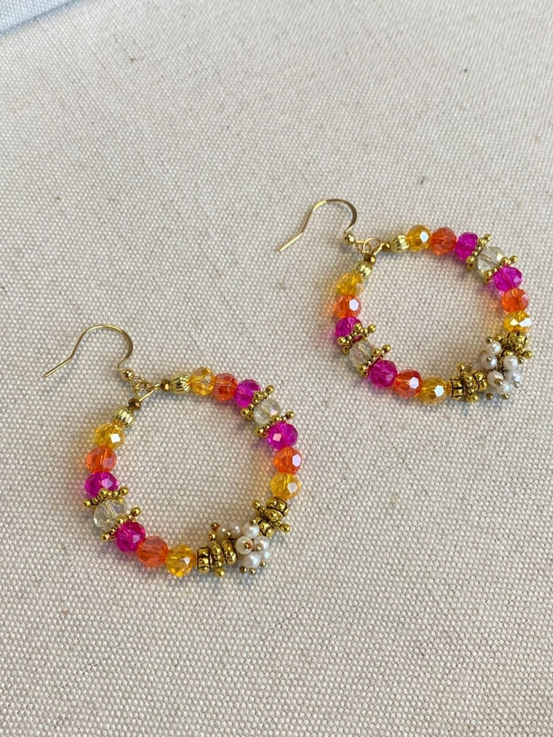 Hot Pink & Orange Hoops - SOKORA JEWELSHot Pink & Orange Hoops