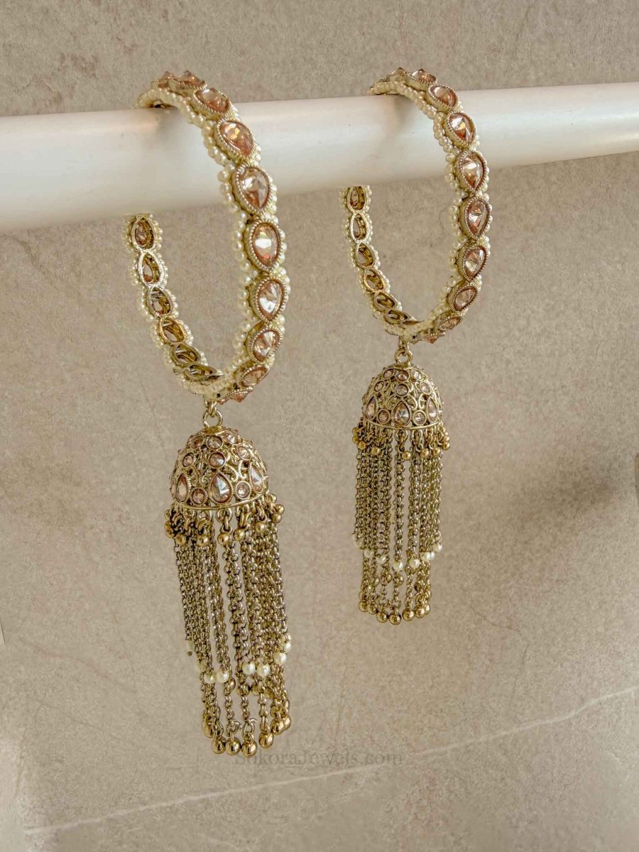 Husna Luxury Jhumka Tassel Bridal Bangles - SOKORA JEWELSHusna Luxury Jhumka Tassel Bridal Bangles