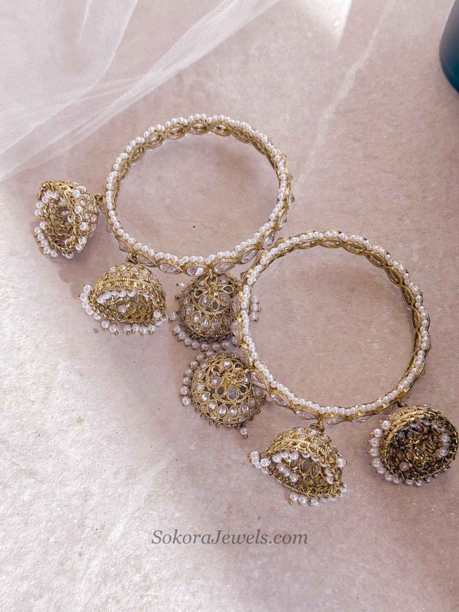 Husna Triple Jhumka Bangles - SOKORA JEWELSHusna Triple Jhumka BanglesBANGLES