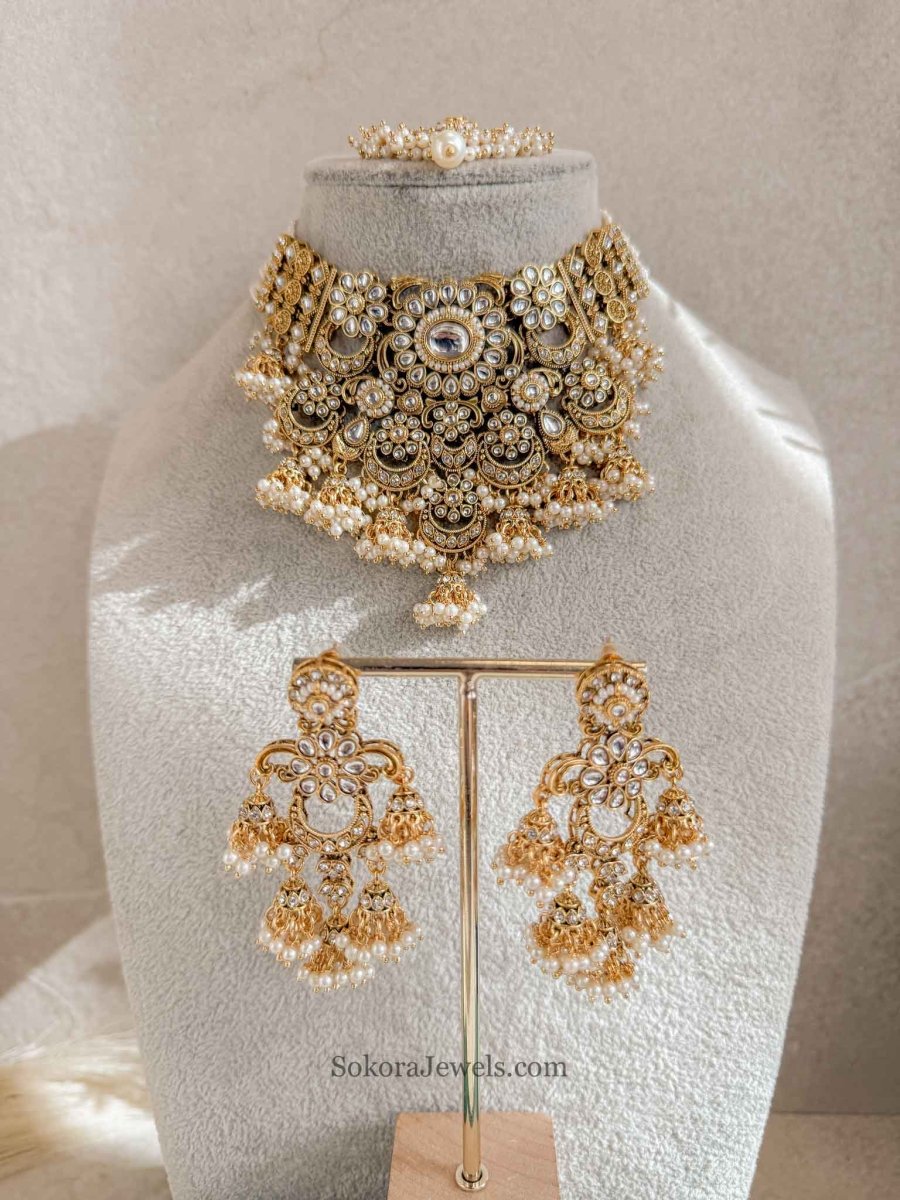 Iman Faux Kundan Choker Set - SOKORA JEWELSIman Faux Kundan Choker Set