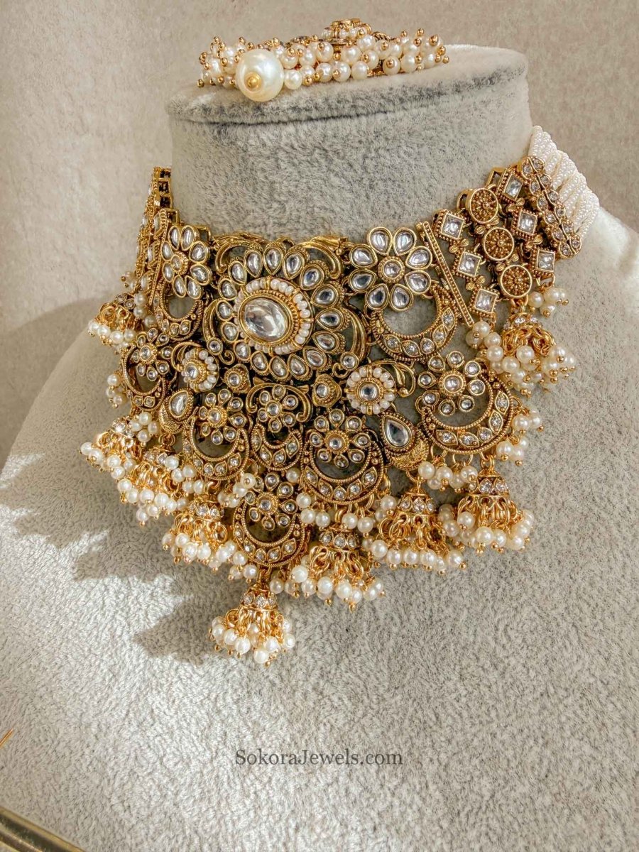 Iman Faux Kundan Choker Set - SOKORA JEWELSIman Faux Kundan Choker Set
