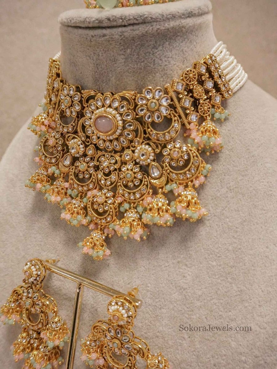Iman Faux Kundan Choker Set - SOKORA JEWELSIman Faux Kundan Choker Set
